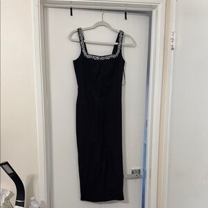 Camila Coelho Black Dress with Silver Accents
